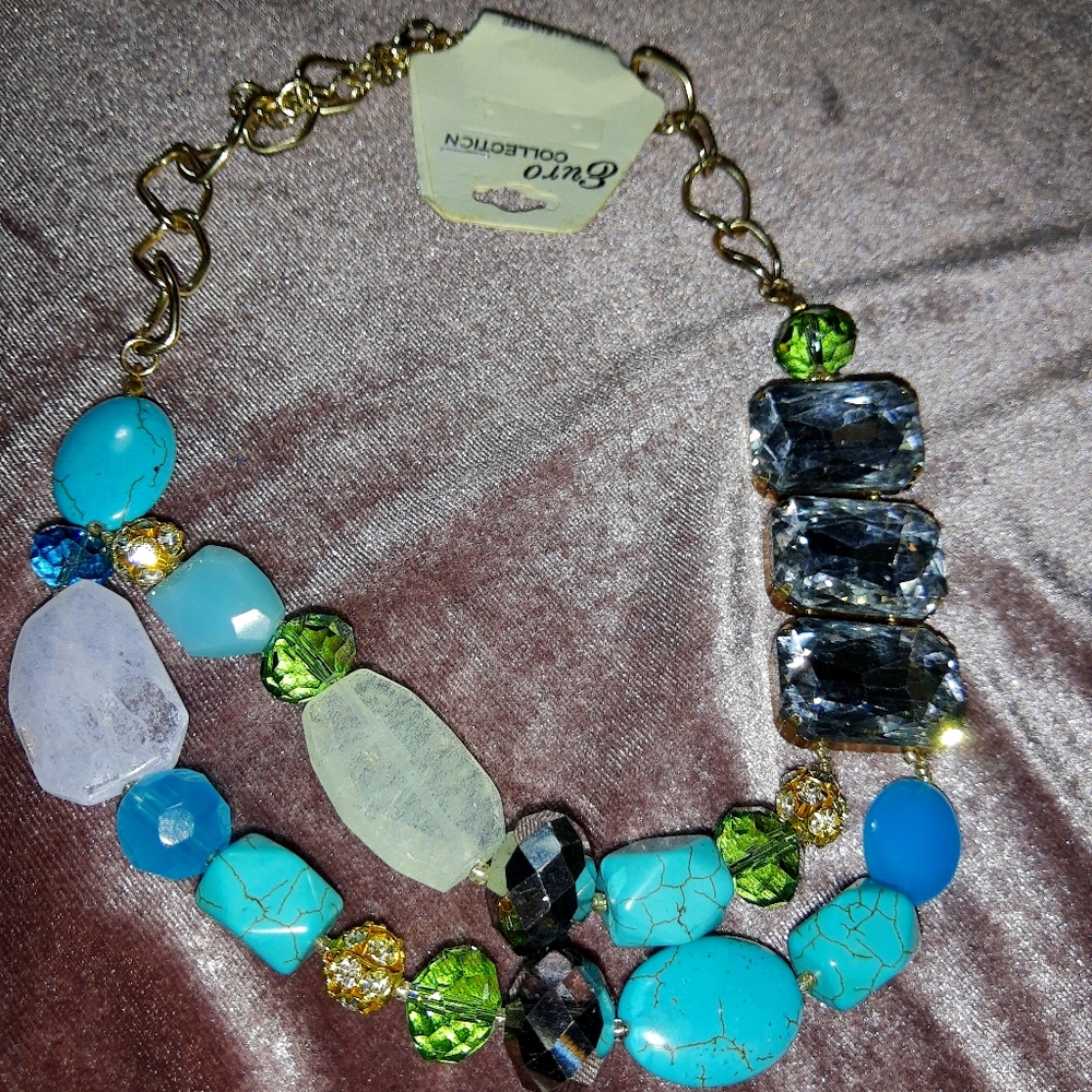 GENUINE SEMI PRECIOUS GEMSTONES NECKLACE SET.